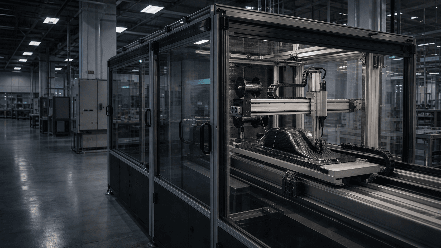 Greenlight TapeLayer gantry system operating in a modern composites factory